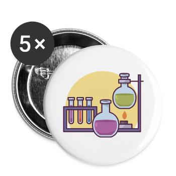 Science Experiment in School. - Buttons large 2.2''/56 mm (5-pack) - white - Front