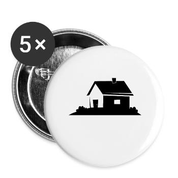 house - Buttons large 2.2''/56 mm (5-pack) - white - Front