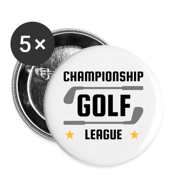 Championship golf league (golf clubs, stars) - Buttons large 2.2''/56 mm (5-pack) - white - Front