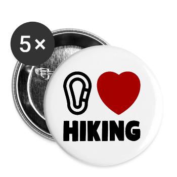 J’adore la randonnée Randonnée Cœur Chers randonneurs - Lot de 5 grands badges (56 mm) - blanc - Devant