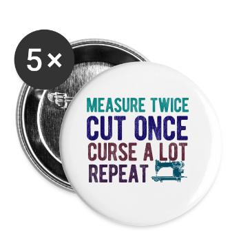 Nähen Und Schneidern Für Näher - Buttons groß 56 mm (5er Pack) - Weiß - Vorne
