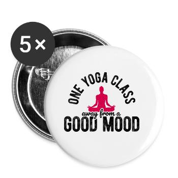 Yogalehrer Spruch Für Yogi Yoga - Buttons groß 56 mm (5er Pack) - Weiß - Vorne