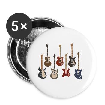 Akustik Spruch Für E-Gitarre Konzert Gitarre - Buttons groß 56 mm (5er Pack) - Weiß - Vorne