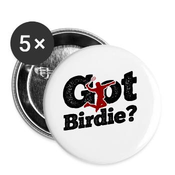 Badminton - Buttons groß 56 mm (5er Pack) - Weiß - Vorne