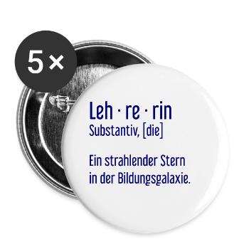 Lehrerin Lehrerinnen Schule Pädagogin Unterricht - Buttons groß 56 mm (5er Pack) - Weiß - Vorne
