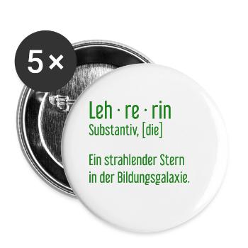 Lehrerin Lehrerinnen Schule Pädagogin Unterricht - Buttons groß 56 mm (5er Pack) - Weiß - Vorne
