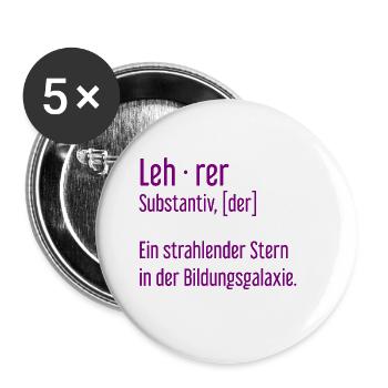 Lehrer Dozenten Schule Pädagoge Unterricht - Buttons groß 56 mm (5er Pack) - Weiß - Vorne