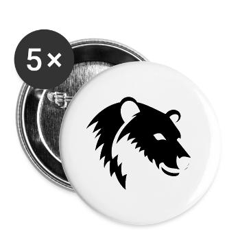 Silhouette d’ours d’une tête d’ours polaire - Lot de 5 grands badges (56 mm) - blanc - Devant