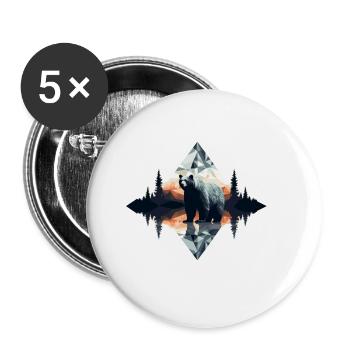 Abstract bear in the mountains - Buttons large 2.2''/56 mm (5-pack) - white - Front