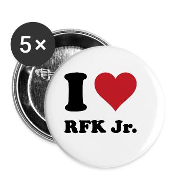 I Heart RFK JR - Buttons large 2.2''/56 mm (5-pack) - white - Front