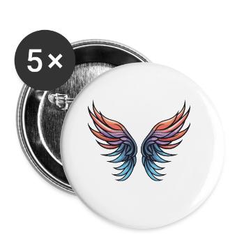 Icône d’aile - Lot de 5 grands badges (56 mm) - blanc - Devant