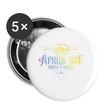 Après-ski Party Crew Coloré - Lot de 5 grands badges (56 mm) - blanc - Devant