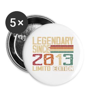 Original 2013 Vintage Cadeau D’anniversaire 2013 - Lot de 5 grands badges (56 mm) - blanc - Devant