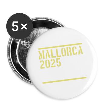 Mallorca 2025 Crew - Buttons groß 56 mm (5er Pack) - Weiß - Vorne