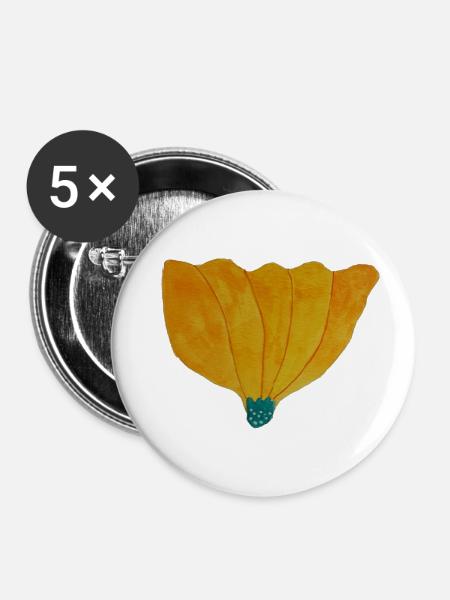 Riesenblume 1 - Buttons groß 56 mm (5er Pack) - Weiß