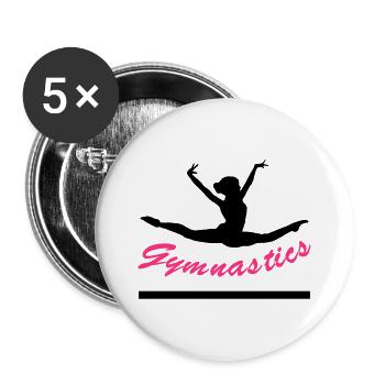 turnerin, turnen, gymnastics - Buttons groß 56 mm (5er Pack) - Weiß - Vorne