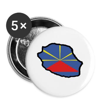 974 - Drapeau Lo Mahaveli - Lot de 5 grands badges (56 mm) - blanc - Devant