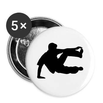 Freerunner, freerunning, free running - Buttons groß 56 mm (5er Pack) - Weiß - Vorne