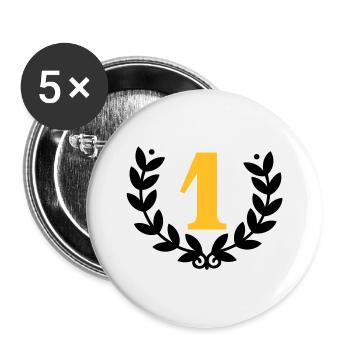 Lorbeerkranz dem Ersten / laurel for the 1st (2c) - Buttons groß 56 mm (5er Pack) - Weiß - Vorne