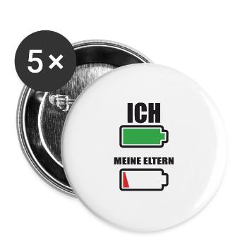 J'ai chargé mes parents vide - Lot de 5 grands badges (56 mm) - blanc - Devant
