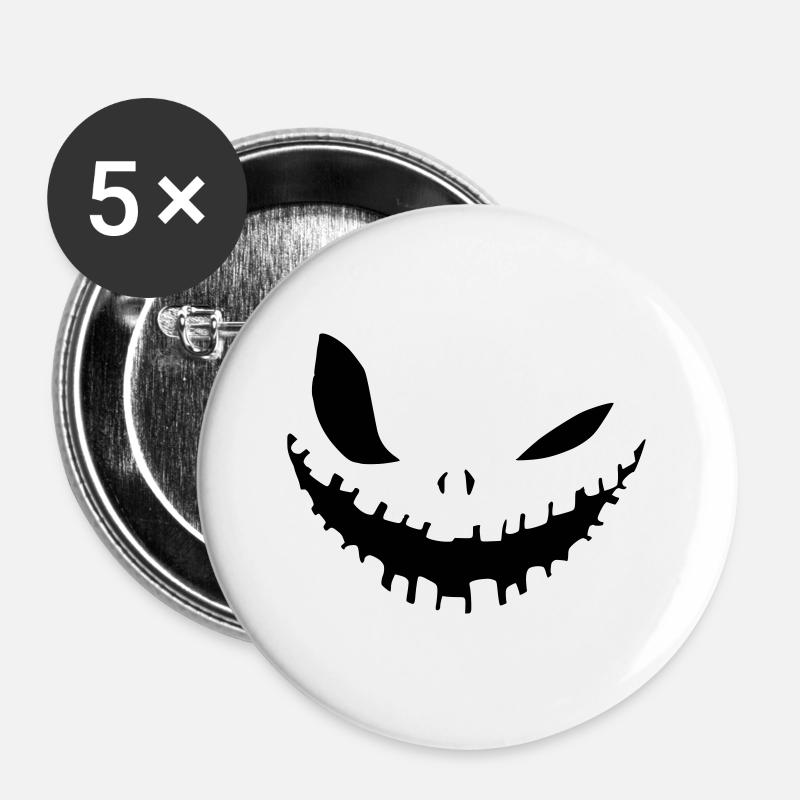 Halloween Mask - Funny mouthguard design - Buttons large 2.2''/56 mm (5-pack) - white