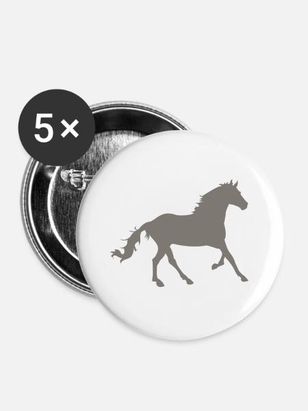 horse - Buttons large 2.2''/56 mm (5-pack) - white