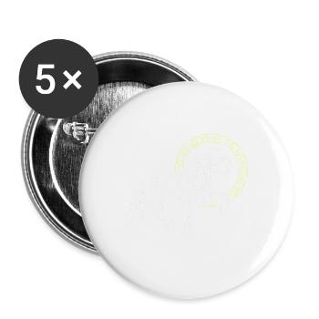 Friese Pferd Stolz Lustig Kreis Goldring Geschenk - Buttons groß 56 mm (5er Pack) - Weiß - Vorne