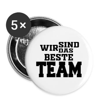 TEAM - Buttons groß 56 mm (5er Pack) - Weiß - Vorne