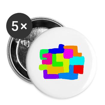 Kunst Gemaelde Modern Art - Lot de 5 grands badges (56 mm) - blanc - Devant