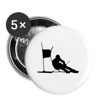 skifahren - Buttons groß 56 mm (5er Pack) - Weiß - Vorne