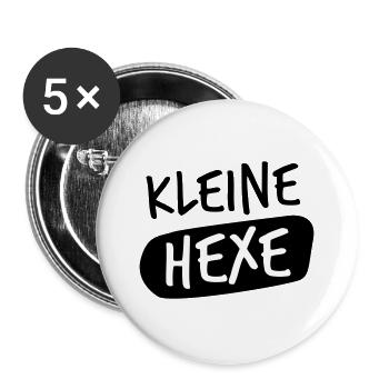 kleine hexe - Buttons groß 56 mm (5er Pack) - Weiß - Vorne