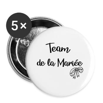 team de la marie e noeud - Lot de 5 grands badges (56 mm) - blanc - Devant