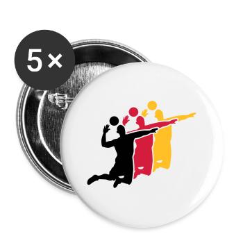 volleyball - Buttons large 2.2''/56 mm (5-pack) - white - Front