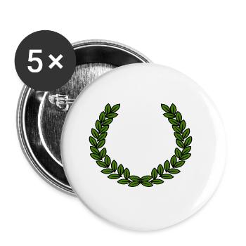 couronne de laurier - Lot de 5 grands badges (56 mm) - blanc - Devant