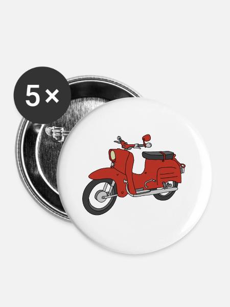 Swallow (Ibizarot) - Buttons large 2.2''/56 mm (5-pack) - white
