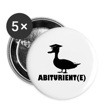 Abi Abitur Motto Ente - Buttons groß 56 mm (5er Pack) - Weiß - Vorne