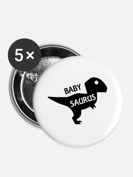Baby Saurus Funny saying - Buttons large 2.2''/56 mm (5-pack) - white