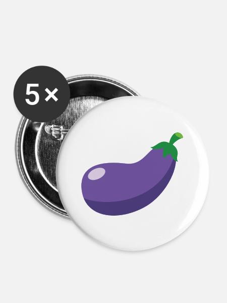 Aubergine - Buttons groß 56 mm (5er Pack) - Weiß