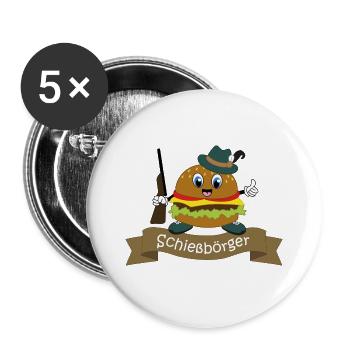 Schießbörger shooting festival motif - Buttons large 2.2''/56 mm (5-pack) - white - Front