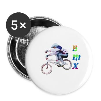 bmx - Buttons groß 56 mm (5er Pack) - Weiß - Vorne