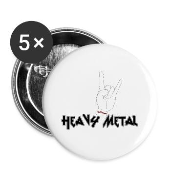 Heavy metal - Buttons large 2.2''/56 mm (5-pack) - white - Front