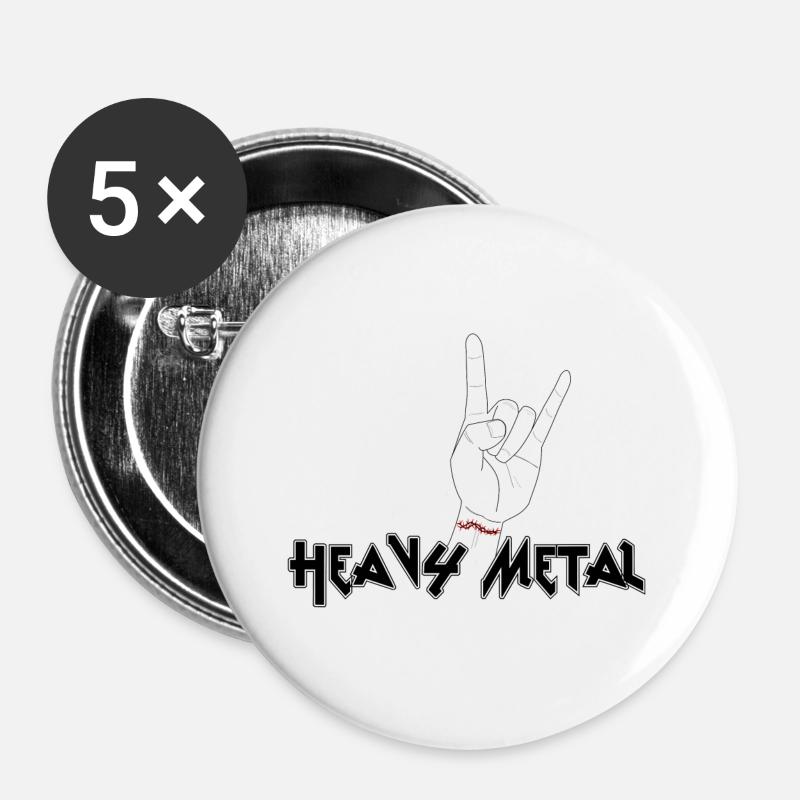 Heavy metal - Buttons large 2.2''/56 mm (5-pack) - white