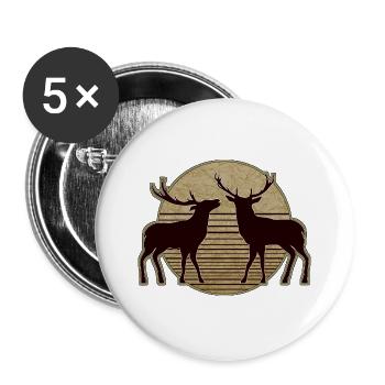 Hirsch - Buttons groß 56 mm (5er Pack) - Weiß - Vorne