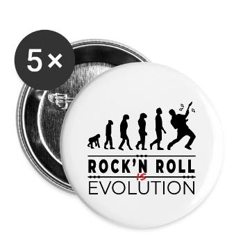 Rock'n Roll is evolution - Rock Humor Message - Buttons large 2.2''/56 mm (5-pack) - white - Front