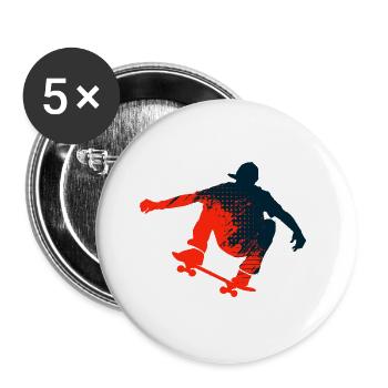 Skateboard - Buttons groß 56 mm (5er Pack) - Weiß - Vorne