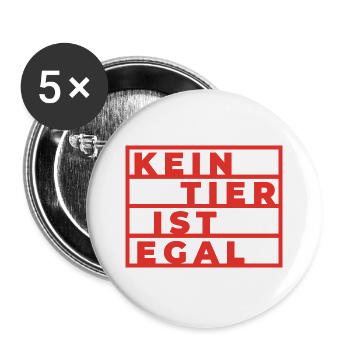 Kein tier ist egal Geschenk Pflanzen Vegan Spruch - Buttons groß 56 mm (5er Pack) - Weiß - Vorne