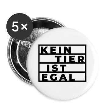 Kein tier ist egal Geschenk Pflanzen Vegan Spruch - Buttons groß 56 mm (5er Pack) - Weiß - Vorne