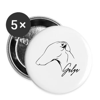 GALGA Profile Greyhound Dog Dog Wilsigns - Buttons large 2.2''/56 mm (5-pack) - white - Front