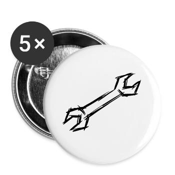 Clé, dessinée à la main - Lot de 5 grands badges (56 mm) - blanc - Devant