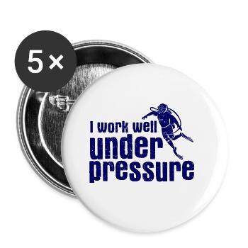 Apnoetaucher Freitaucher Taucher - Buttons groß 56 mm (5er Pack) - Weiß - Vorne